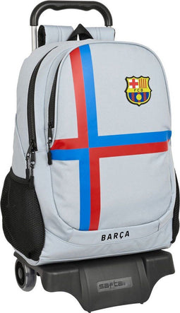 Schoolrugzak met Wielen F.C. Barcelona Grijs (32 x 44 x 16 cm)