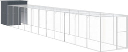 vidaXL - Kippenhok - met - ren - 165x1271x181 - cm - staal - antraciet