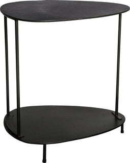 PTMD Kris Bijzettafel met 2 lagen - 56 x 44 x 60 cm - Metaal - Zwart - zwart