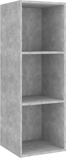 vidaXL - Tv-wandmeubel - 37x37x107 - cm - bewerkt - hout - betongrijs