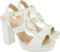 Liu Jo Hebe 15 - Dames Sandalen met Blokhak - Goudkleurige Accenten - Wit - Maat 39