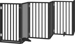 vidaXL - Hondenhek - inklapbaar - 6 - panelen - 300 - cm - populierenhout - zwart