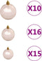 vidaXL - Kunstkerstboom - met - verlichting - en - kerstballen - 240 - cm - PET - goud