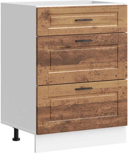 vidaXL - Keuken - onderkast - Porto - bewerkt - hout - oud - houtkleurig