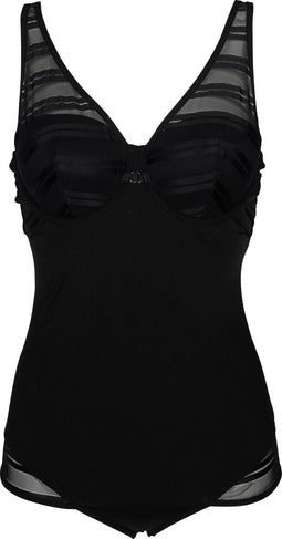 After Eden FENNE - Body - Semi padded streep mesh - Zwart - Maat 85D