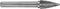 Ruko 116027 Hm Stiftfrees Boog Spits 10 Mm Kogeldiameter 10 Mm Hardmetaal Schacht-Diameter 6 Mm