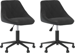 vidaXL - Eetkamerstoelen - draaibaar - 2 - st - fluweel - zwart