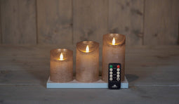 Anna's Collection - Stompkaars rustiek wax bewegende vlam oplaadbaa...