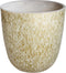 PTMD Chelsy Cream pot keramiek rond met glas deeltjes maat in cm: 50 x 50 x 50 - Creme