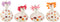 J-Line figuur Kat Gerbera - keramiek - mix - small - 4 stuks