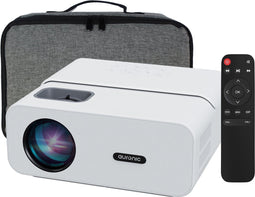 Auronic Beamer - Mini Beamer - 10.000 Lumen - WiFi - 1080P Full HD - Inclusief projectiescherm - Wit