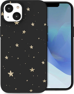 imoshion Hoesje Geschikt voor iPhone 14 Hoesje Siliconen - imoshion Design hoesje - Goud / Stars Gold