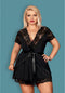 Obsessive Kimono & String - Erotische Kimono - Maat L/XL - Zwart