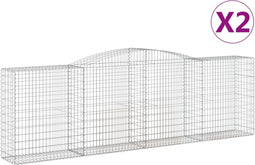 vidaXL - Schanskorven - 2 - st - gewelfd - 400x50x120/140 - cm - ijzer