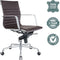 Feel Furniture - Luxe Executive bureaustoel van 100% rundleer - Lage rugleuning - Donker bruin