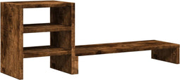 vidaXL - Monitorstandaard - met - bureau-organizer - hout - gerookt - eikenkleurig