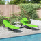 vidaXL - Opvouwbare - Ligbedden - 2 - stuks - met - Luifel - Groen - 600D - Oxford - Stof