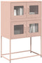 vidaXL - Hoge - kast - 68x39x107 - cm - staal - roze