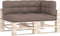 vidaXL - Palletkussens - 3 - st - stof - taupe