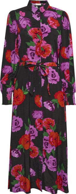Kaffe KAflorina - Shirt Dress Dames Jurk - Maat 42 - Met ceintuur