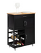 SoBuy FKW45-SCH - Keukentrolley - Zwarte keukenwagen met lade en wielen - 67cm x 87cm x 38cm