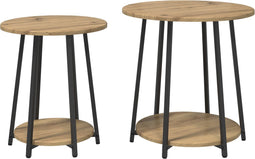 vidaXL - Salontafels - Set - van - 2 - in - Artisan - Eiken - met - Houtcomposiet - en - Metaal