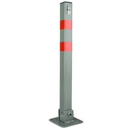 MONZANA® Parkeerpaal - Neerklapbaar Staal met Sleutels - Grijs (3 stuks)