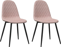 vidaXL - Eetkamerstoelen - 2 - st - fluweel - roze