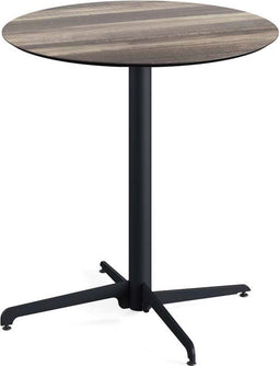 X Cross Terrastafel Zwart Frame + Tropical Wood HPL 70 cm - Essentials 110031270 - Horeca & Professioneel