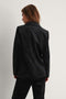 na-kd Velvet Blazer Dames - Reverskraag - Knoopsluiting - Zwart - Maat EU 38