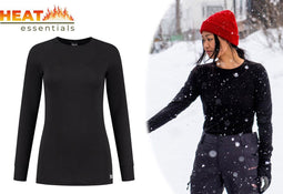 ThermoShirt Dames - Thermo Ondergoed - Slimfit - Zwart - M