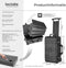 tectake® Camera Koffer - Verrijdbaar - Telescoopgreep - 2 kliksluitingen - Afmetingen (LxBxH) 34,5 x 23 x 56 cm - Zwart