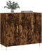 vidaXL - Dressoir - 90x34x80 - cm - bewerkt - hout - gerookt - eikenkleurig