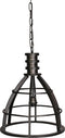 PTMD Denver zwarte ijzeren open hanglamp maat in cm: 40 x 40 x 52 - - - -
