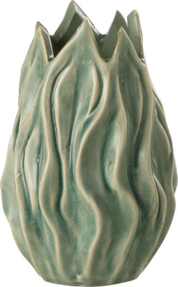 J-Line Vaas Ivy Steengoed - keramiek - groen - small