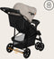 Lionelo Emma Plus - Buggy - Lichte en Duurzame Kinderwagen - 5-Punts Gordel - Rugleuningverstelling tot Ligpositie - Verlengd Luifel met Venster - Grote Mand - Praktische Tas en Organizer - Schokdempers - Beige