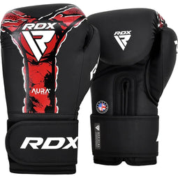 RDX Aura F17 - Bokshandschoenen - NOVA TECH knokkelconstructie - Zwart Rood
