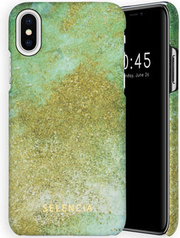 Selencia Hoesje Geschikt voor iPhone Xs / X Hoesje - Selencia Maya Fashion Backcover - groen
