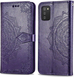 iMoshion Hoesje Geschikt voor Samsung Galaxy A02s Hoesje Met Pasjeshouder - iMoshion Mandala Bookcase - Paars