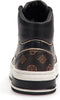Guess Tullia - Hoge Dames Sneakers - Witte Zool - Zwart/Bruin