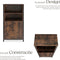 tectake® Doncaster - Wandkast - 2 Open Vakken en Kast - Industrieel Design - Donkerbruin - Afmeting (LxBxH) 60x38x125 cm