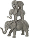 J-Line figuur Olifanten Op Rug - polyresin - grijs