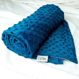 Ella - Hoes voor kinder verzwaringsdeken 90x120cm - Biologisch katoen en minky stof - Blauw & Grijs