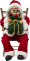 Christmas Decoration Kerstman decoratie pop - in schommelstoel - H45 cm - kerst - figuur