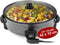 Royalty Line® PP18214 Elektrische Hapjespan met Deksel - Ø42cm Partypan XXL - 1500W Elektrische Pan Men Antiaanbaklaag - Snackpan Met Regelbare Warmteniveaus - Zwart