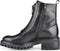 PS Poelman Klara - Dames Enkellaarzen - Chunky Zool met Rits - Zwart - Maat 42