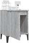 vidaXL - Nachtkastje - met - metalen - poten - 40x30x50 - cm - grijs - sonoma - eiken