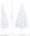 vidaXL - Kunstkerstboom - met - verlichting - en - kerstballen - half - 150 - cm - wit