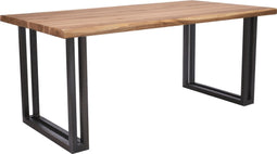 Feel Furniture - 200x100 Eettafel - Massief Glad Boomstamblad Eiken - 5 cm dik - Twin U Frame