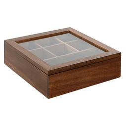 Box for Infusions Home ESPRIT Natuurlijk Kristal Acacia 20,5 x 20,5 x 6,5 cm